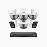 H800 - 4K 8 Channel PoE Security System with 2 Bullet & 4 Dome (IK10) Cameras, Vandal-Resistant, Human & Vehicle Detection, Built-in Mic, RTSP Supported
